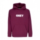 felpa cappuccio uomo bold hood premium fleece BEETROOT