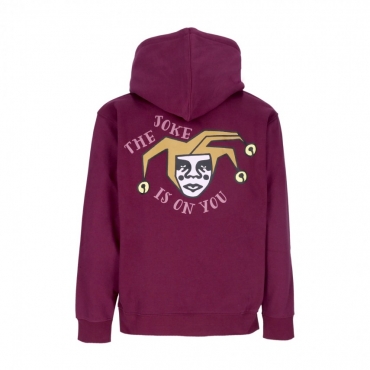 felpa cappuccio uomo the joke is on you premium hooded fleece BEETROOT