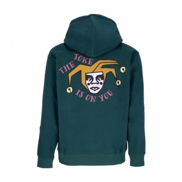 felpa cappuccio uomo the joke is on you premium hooded fleece DARK CEDAR