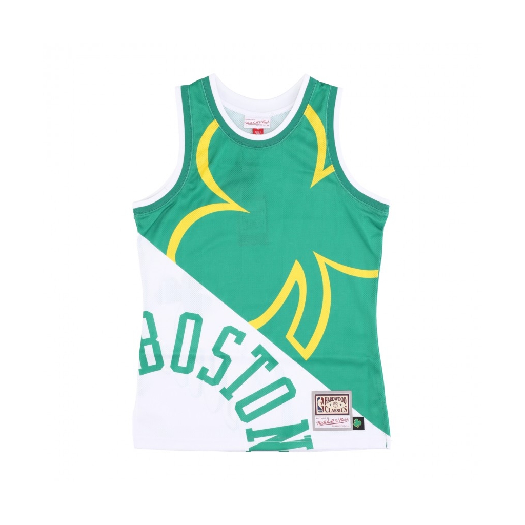 canotta tipo basket uomo nba big face fashion tank 50 hardwood classics boscel GREEN