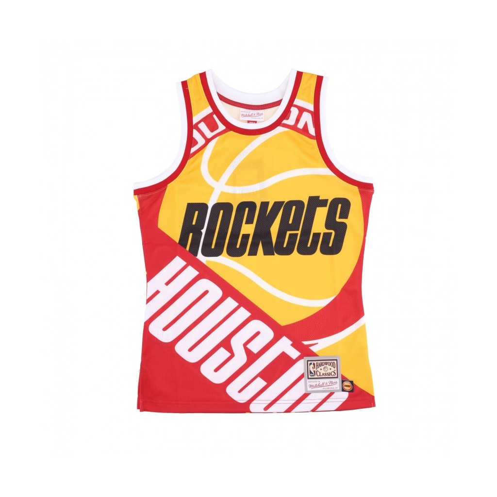 canotta tipo basket uomo nba big face fashion tank 50 hardwood classics houroc YELLOW