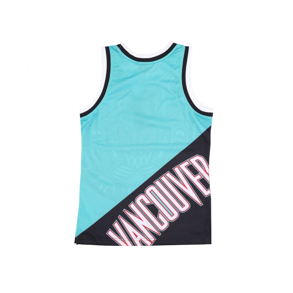 canotta tipo basket uomo nba big face fashion tank 50 hardwood classics vangri TEAL