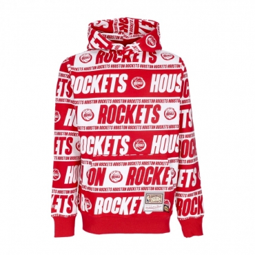 felpa cappuccio uomo nba teamwrap hoodie hardwood classics houroc RED