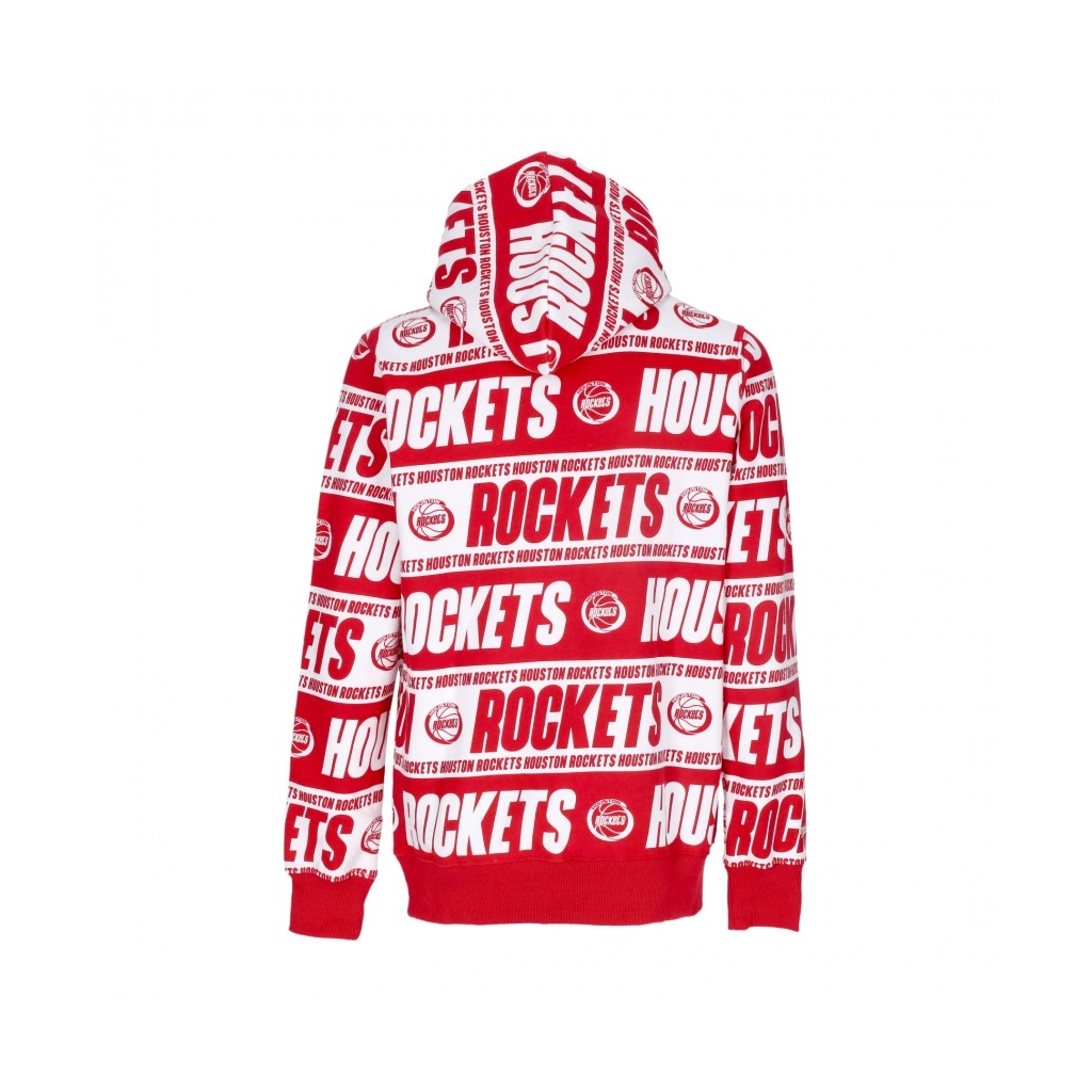 felpa cappuccio uomo nba teamwrap hoodie hardwood classics houroc RED