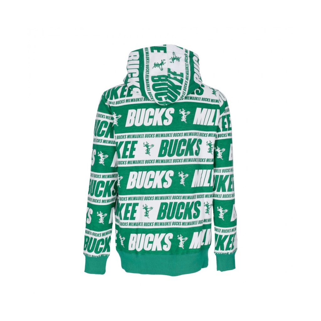 felpa cappuccio uomo nba teamwrap hoodie hardwood classics milbuc GREEN