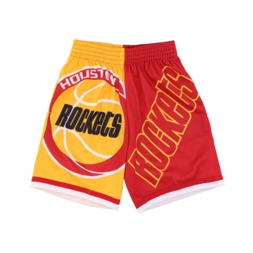 pantaloncino tipo basket uomo nba big face fashion shorts 50 hardwood classics houroc YELLOW