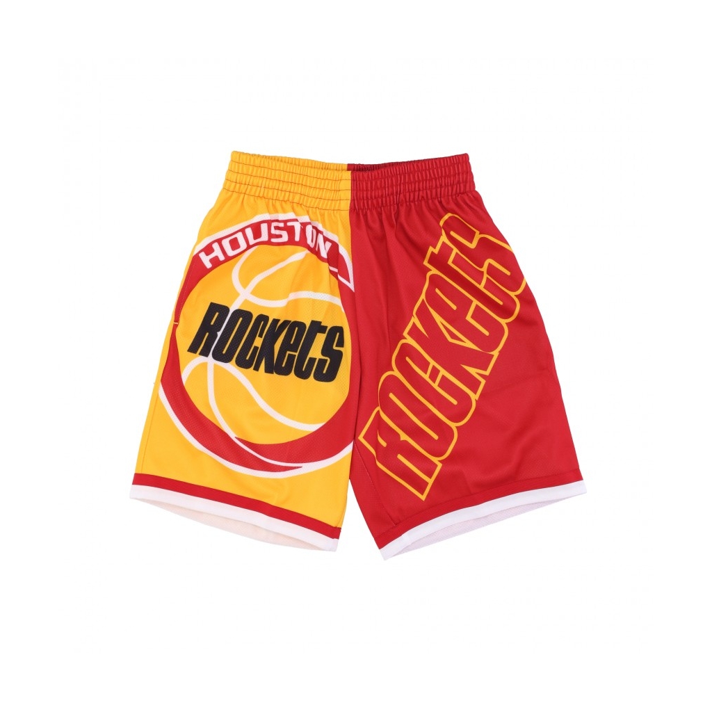 pantaloncino tipo basket uomo nba big face fashion shorts 50 hardwood classics houroc YELLOW