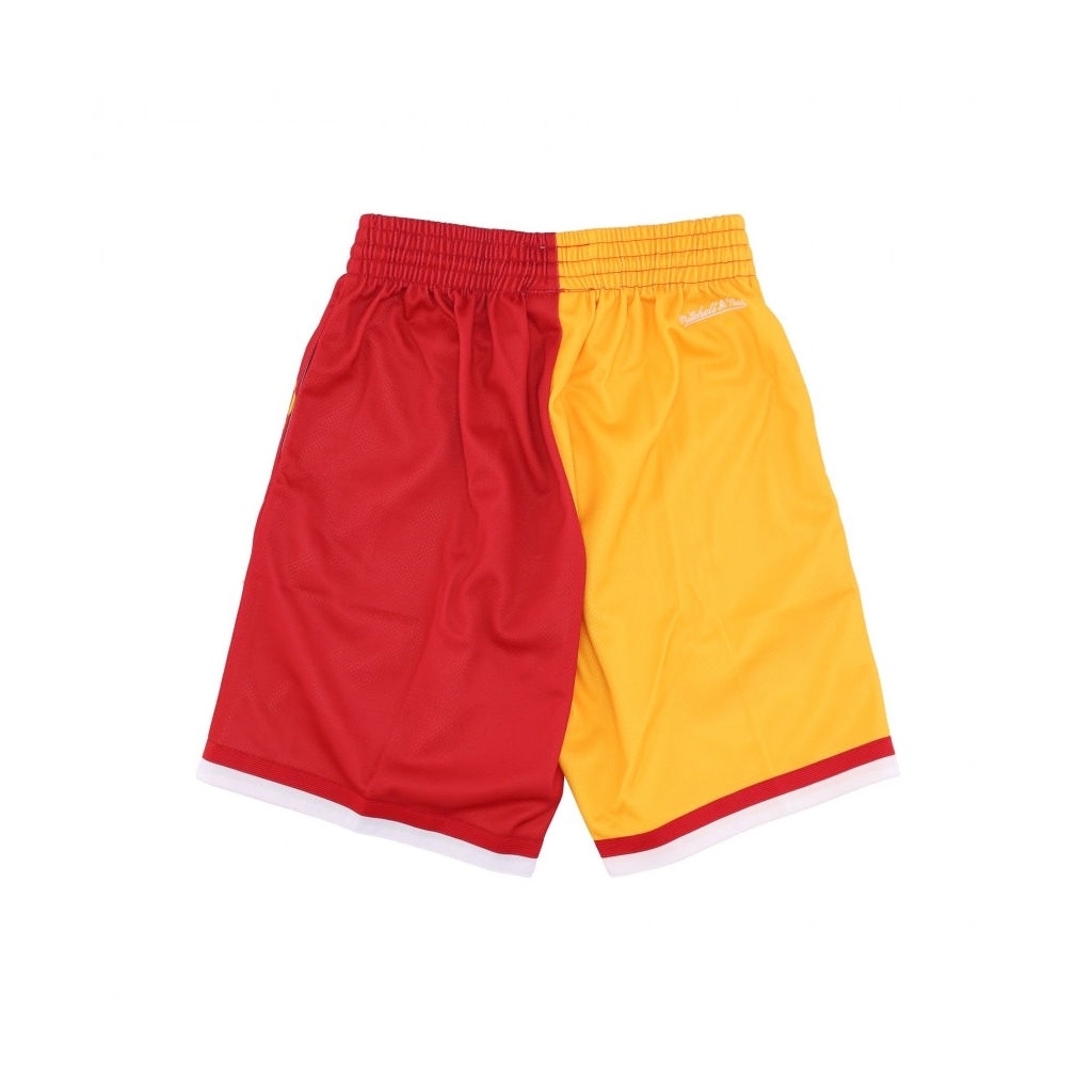 pantaloncino tipo basket uomo nba big face fashion shorts 50 hardwood classics houroc YELLOW