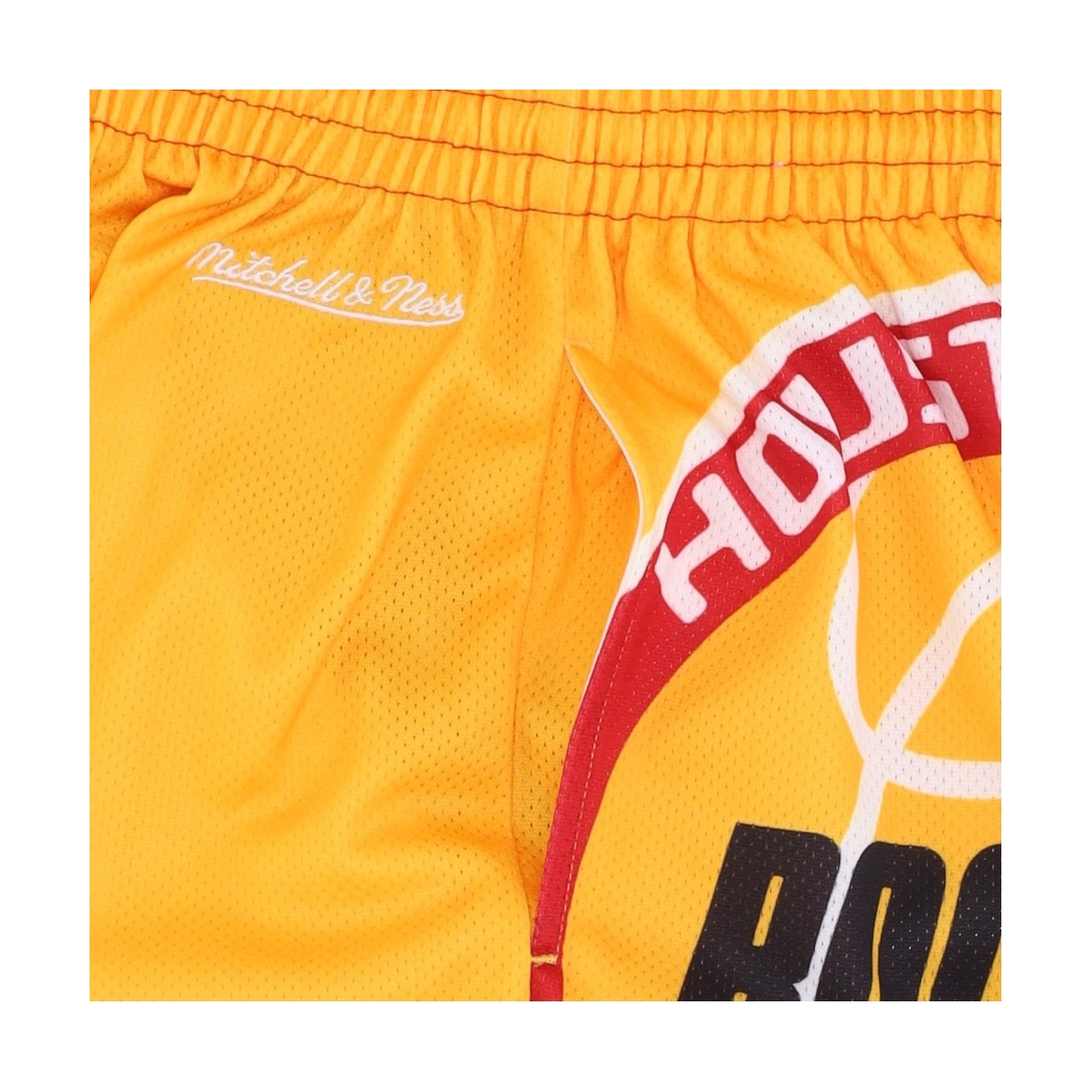 pantaloncino tipo basket uomo nba big face fashion shorts 50 hardwood classics houroc YELLOW