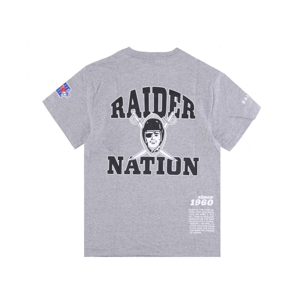 maglietta uomo nfl team origins top oakrai GREY HEATHER