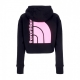 felpa cappuccio corta donna w coordinates crop hoodie BLACK/COTTON CANDY