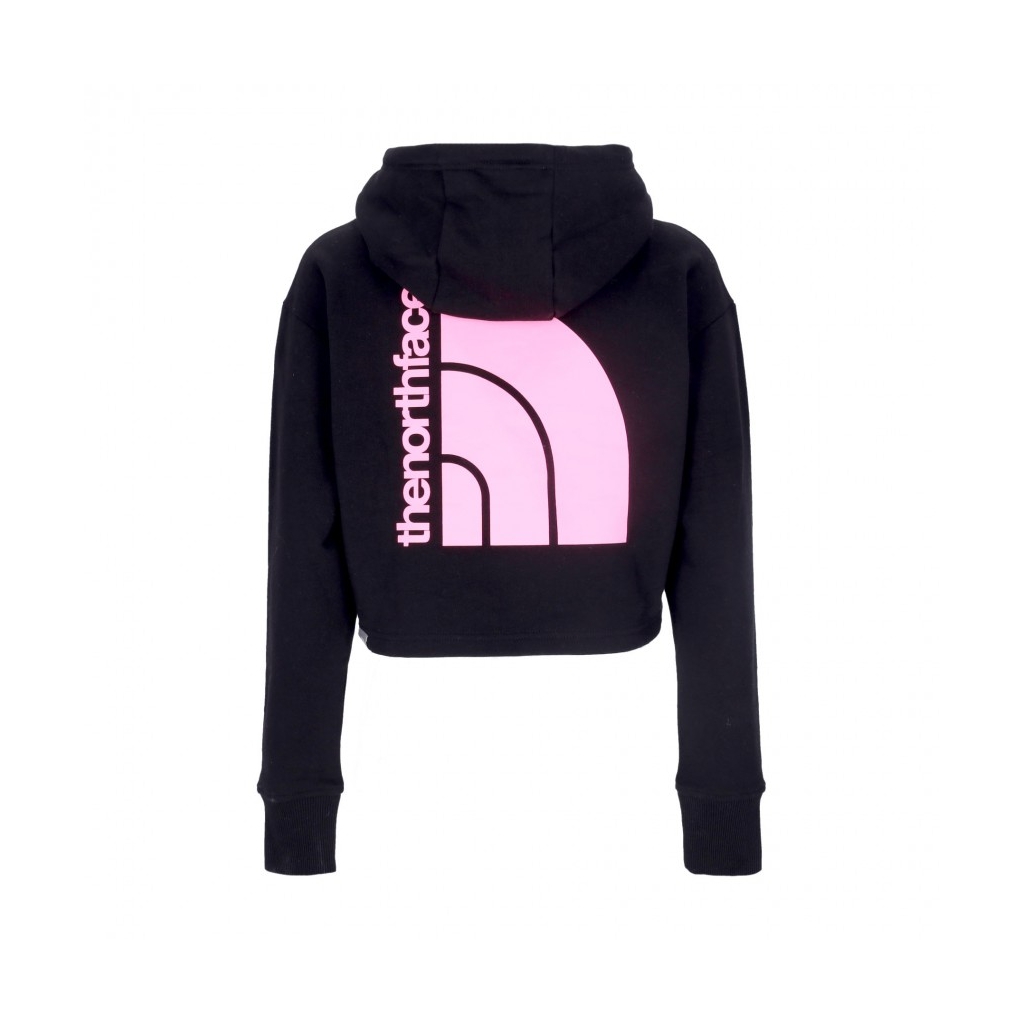 felpa cappuccio corta donna w coordinates crop hoodie BLACK/COTTON CANDY