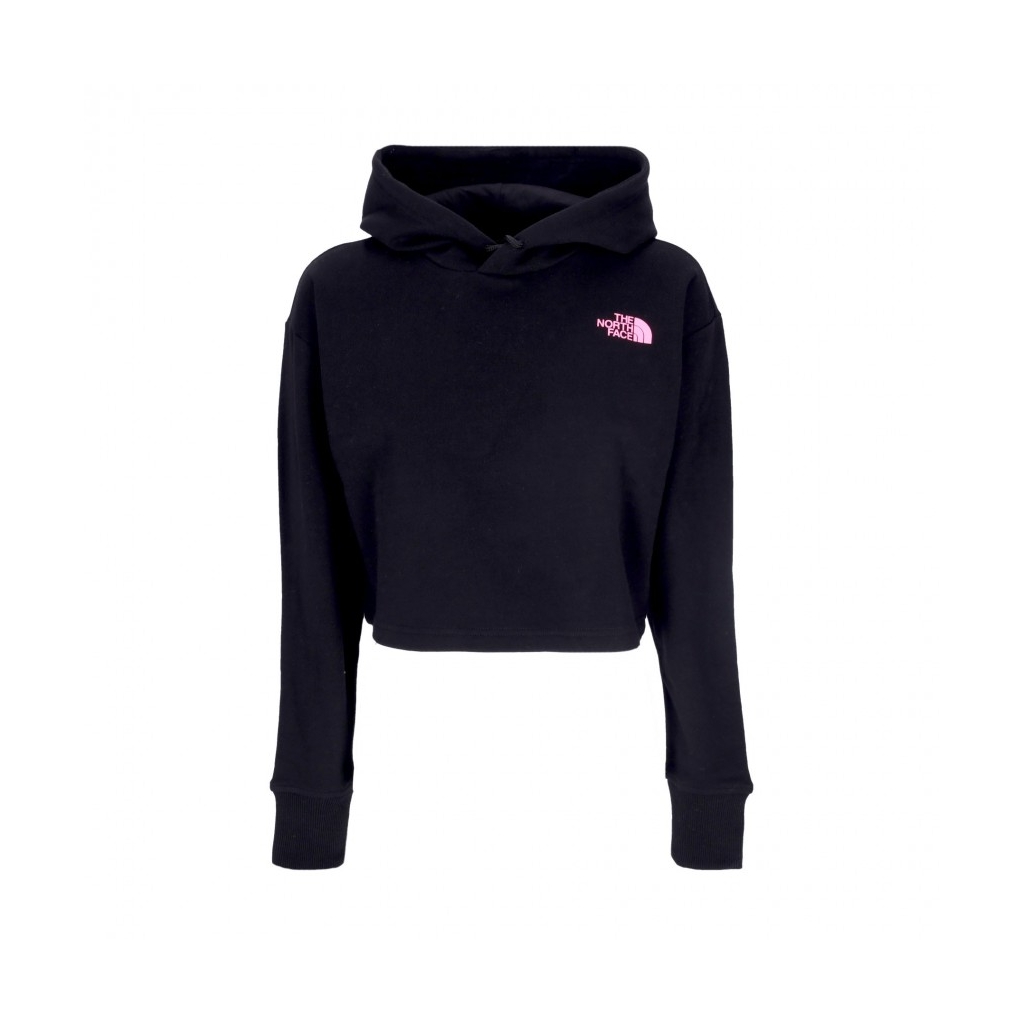 felpa cappuccio corta donna w coordinates crop hoodie BLACK/COTTON CANDY