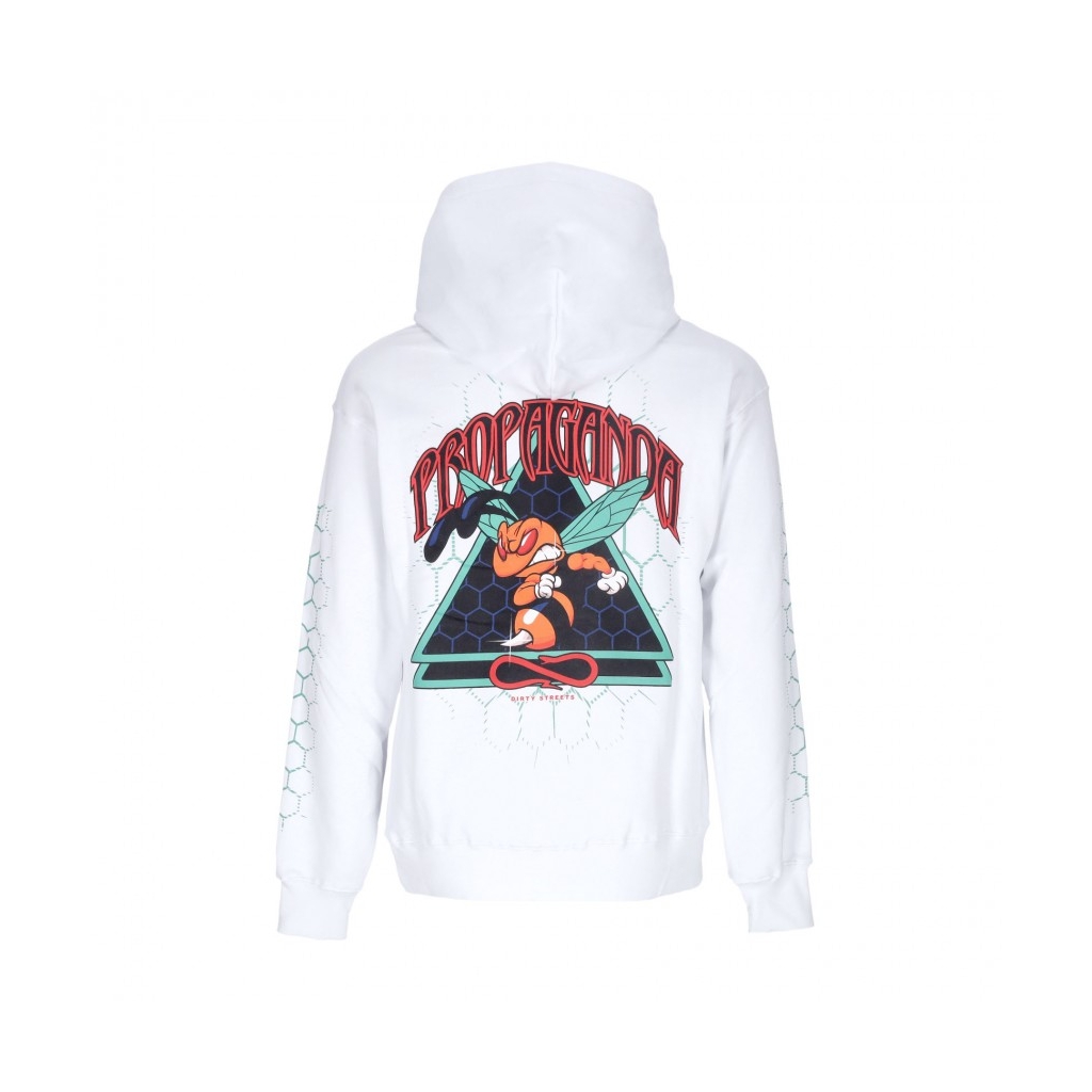 felpa cappuccio uomo triangle sting hoodie WHITE