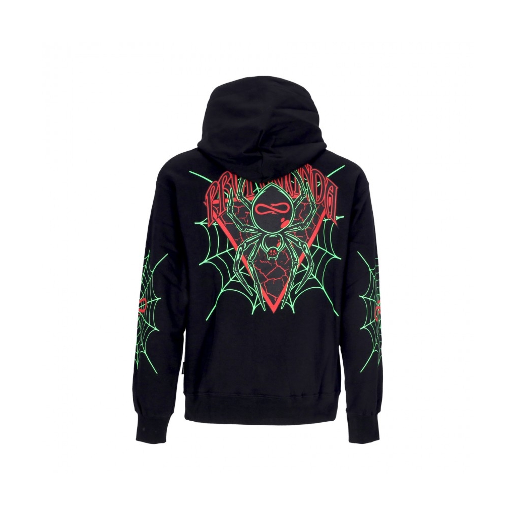 felpa cappuccio uomo triangle web hoodie BLACK