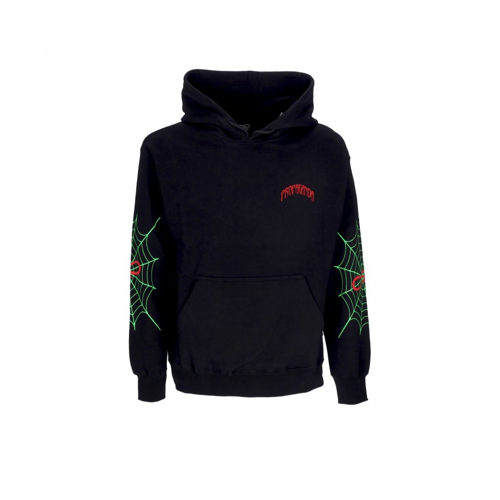 felpa cappuccio uomo triangle web hoodie BLACK