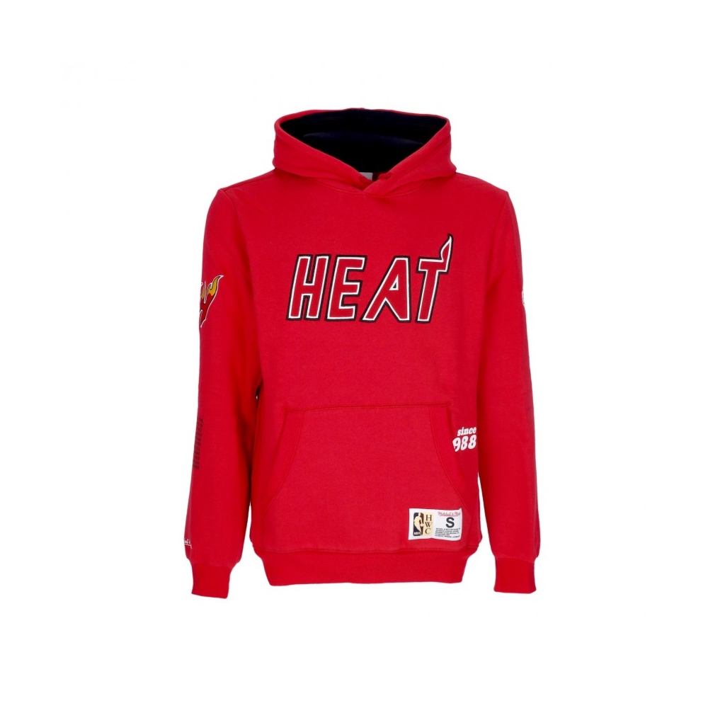 felpa cappuccio uomo nba team origins fleece hoodie hardwood classics miahea SCARLET