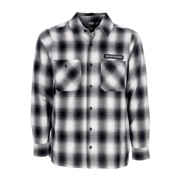 camicia manica lunga uomo tilden flannel l/s shirt BLACK/WHITE
