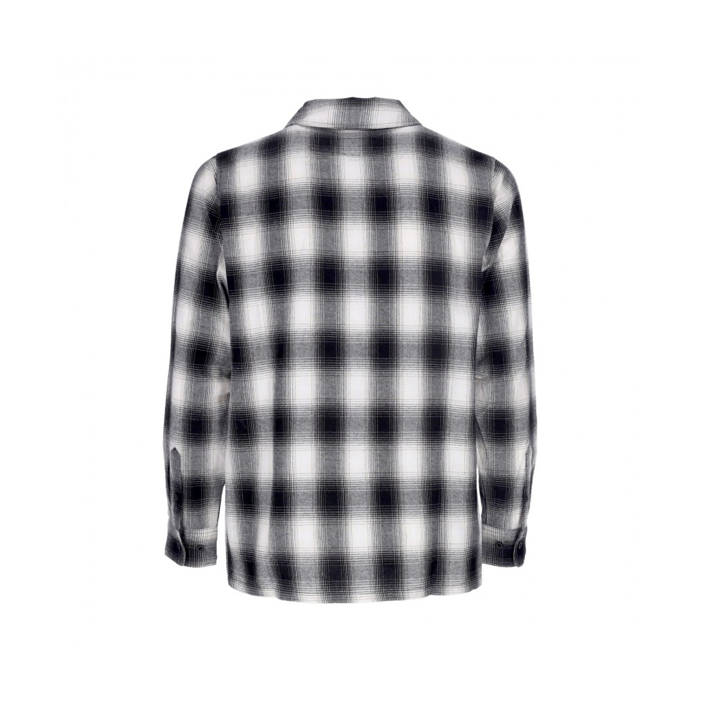 camicia manica lunga uomo tilden flannel l/s shirt BLACK/WHITE