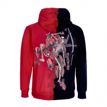 felpa cappuccio uomo deadpool split dye hoodie x marvel x nychos RED