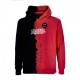felpa cappuccio uomo deadpool split dye hoodie x marvel x nychos RED