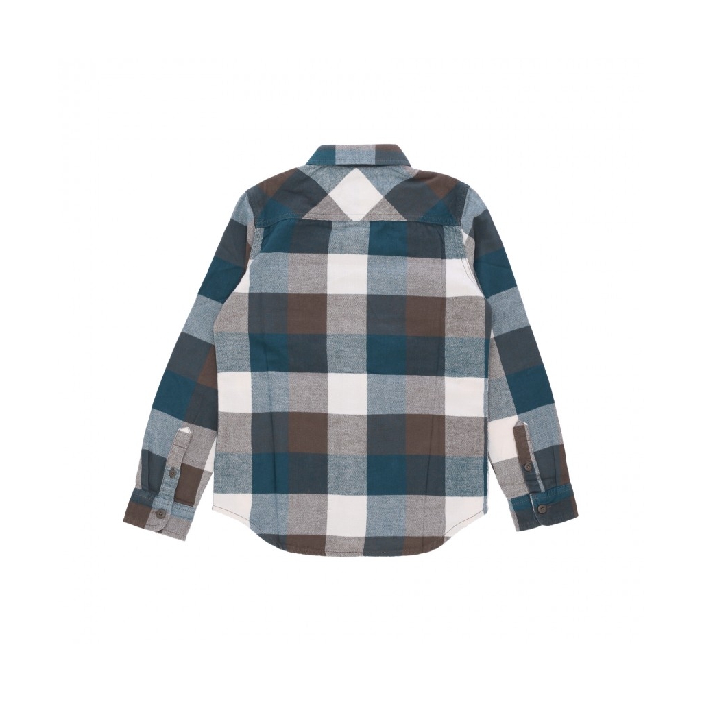 camicia manica lunga ragazzo box flannel shirt BROWN/GREEN