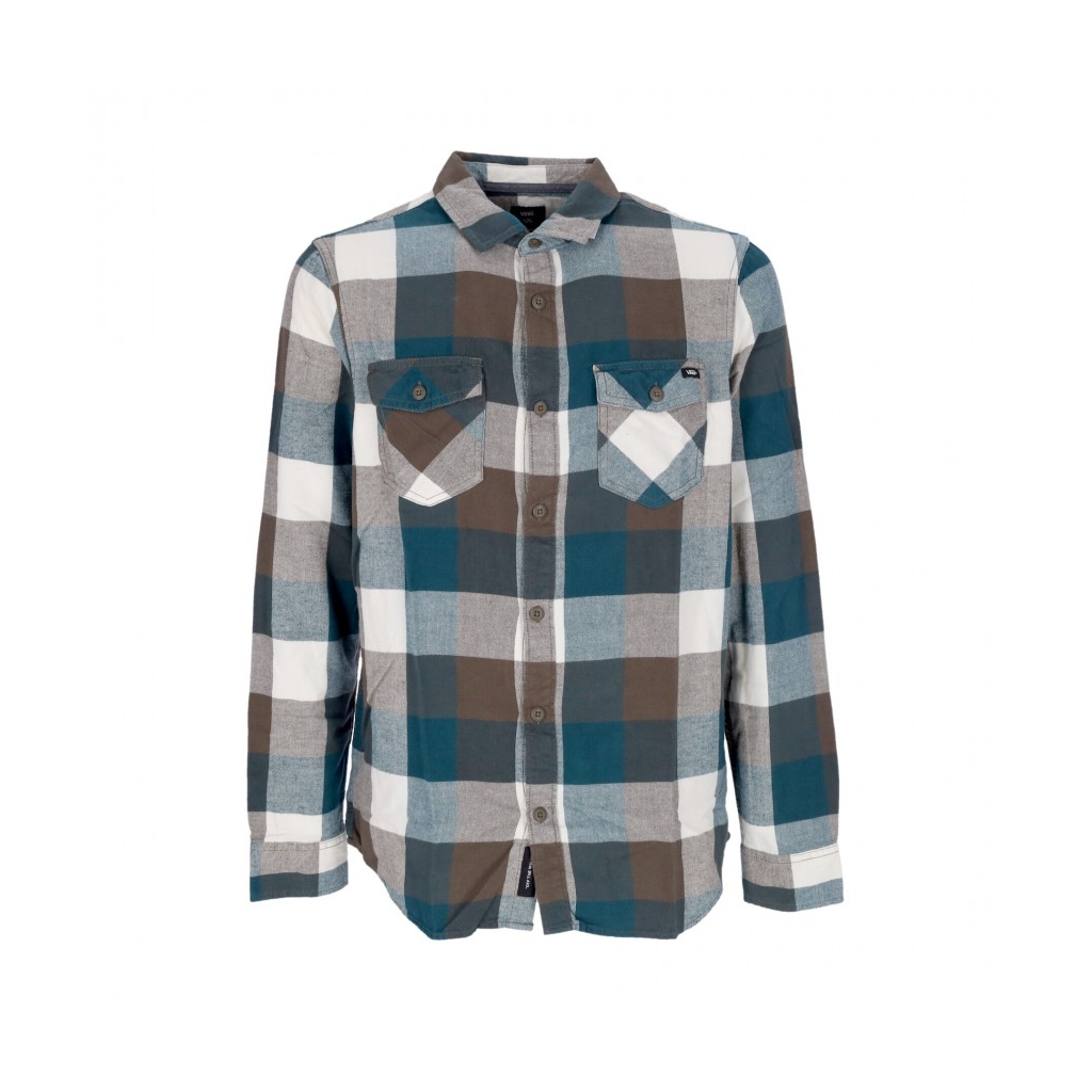 camicia manica lunga uomo box flannel shirt BROWN/GREEN