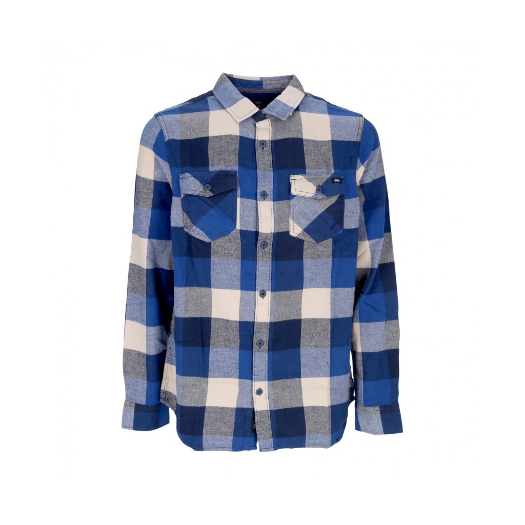 camicia manica lunga uomo box flannel shirt BLUE