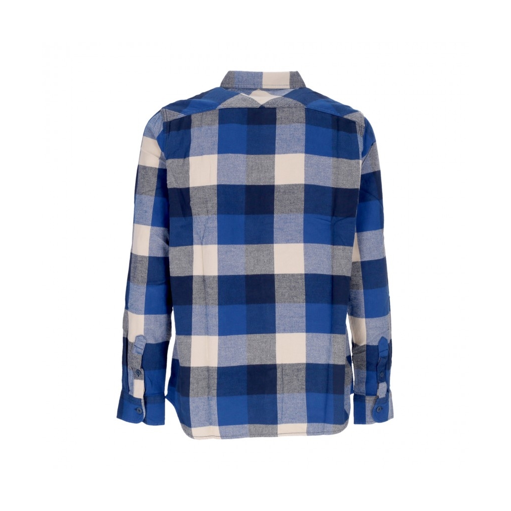 camicia manica lunga uomo box flannel shirt BLUE