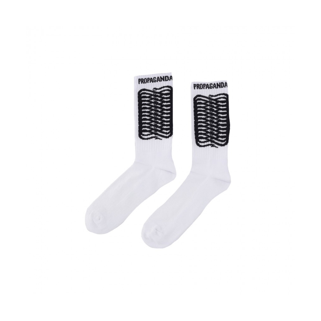 calza media uomo ribs socks WHITE/BLACK