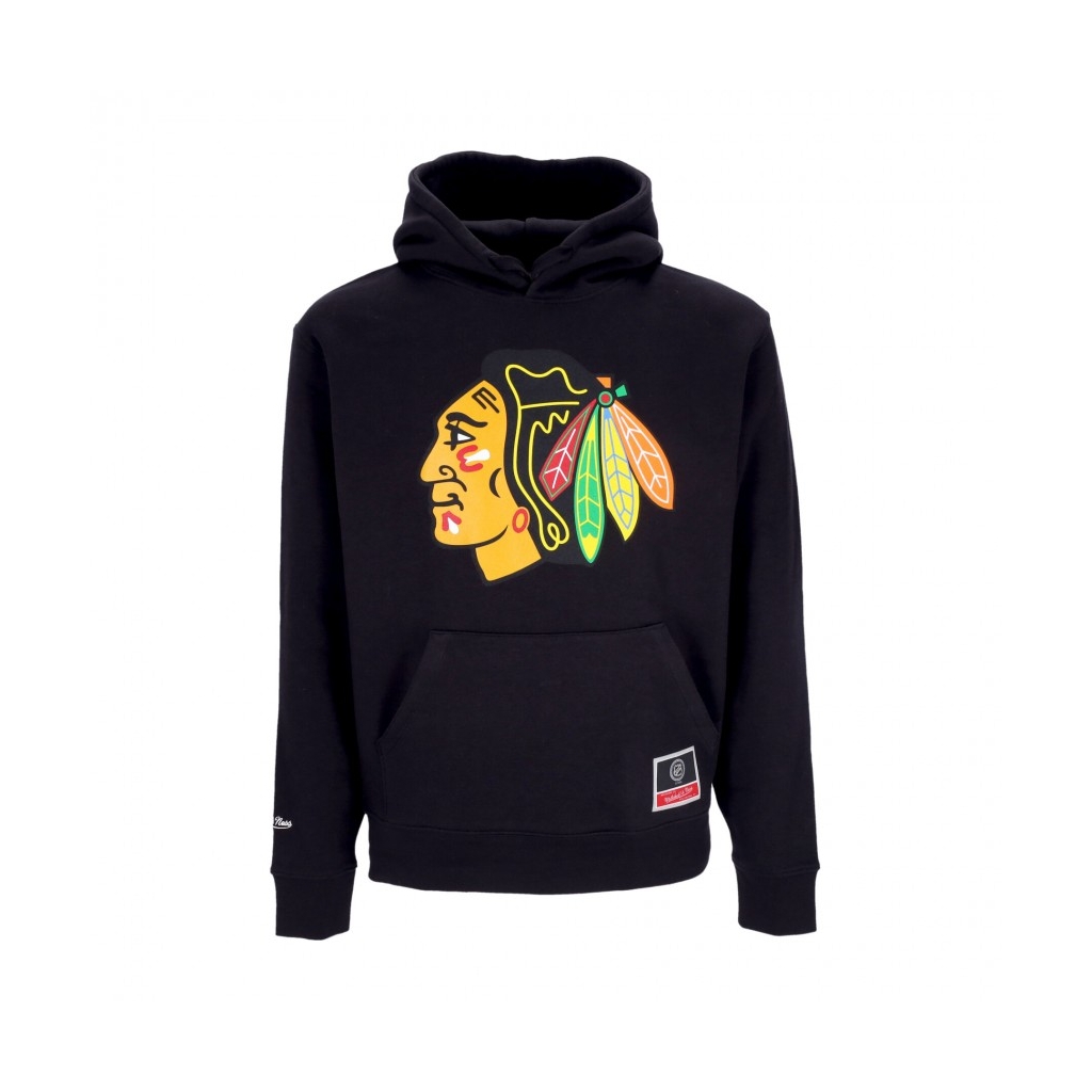 felpa cappuccio uomo nhl team logo hoodie chibla BLACK