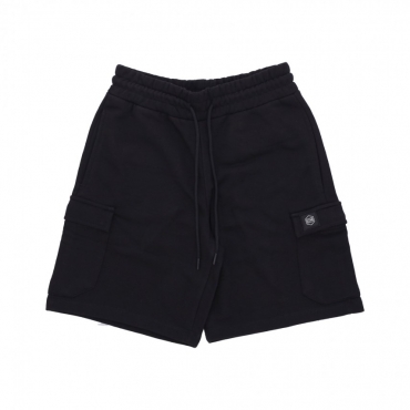 pantalone corto tuta uomo cargo short sweatpants BLACK