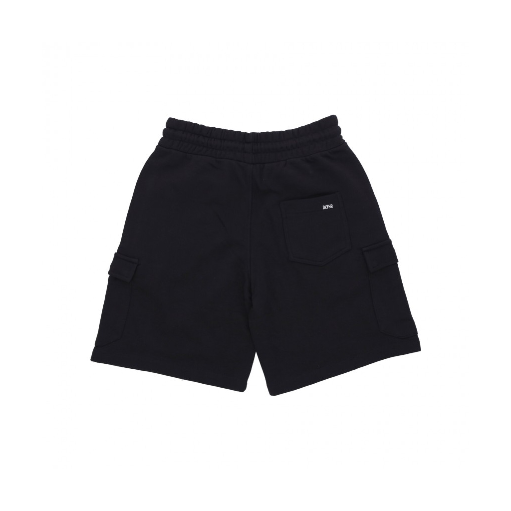 pantalone corto tuta uomo cargo short sweatpants BLACK