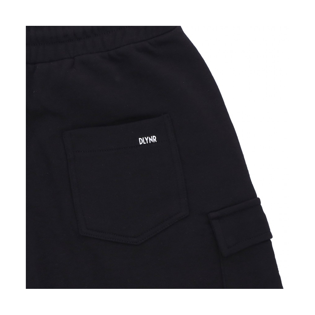 pantalone corto tuta uomo cargo short sweatpants BLACK