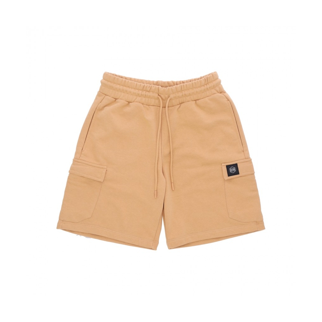 pantalone corto tuta uomo cargo short sweatpants BEIGE