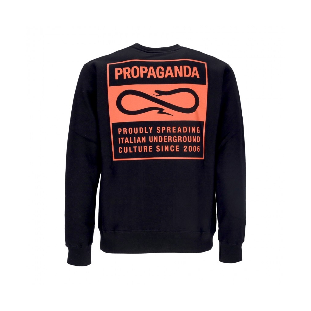 felpa girocollo uomo label crewneck BLACK