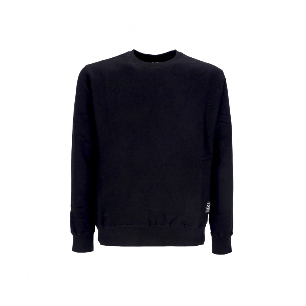 felpa girocollo uomo label crewneck BLACK