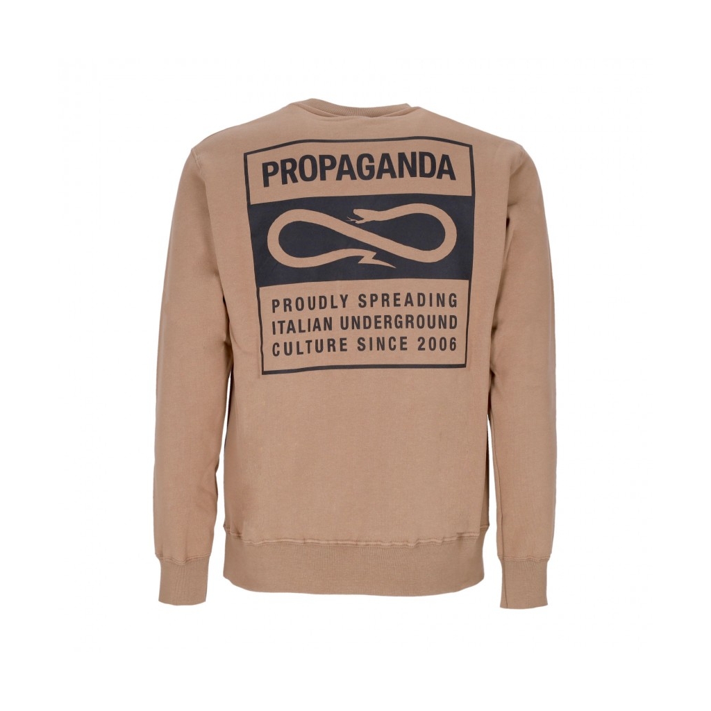 felpa girocollo uomo label crewneck CAMEL