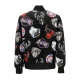 giubbotto bomber uomo nba all over print team logo bomber BLACK/FRONT DOOR RED