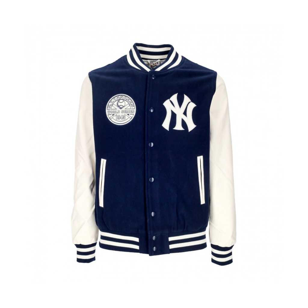 giubbotto college uomo mlb heritage varsity jacket neyyan OBSIDIAN BLUE/OFF WHITE