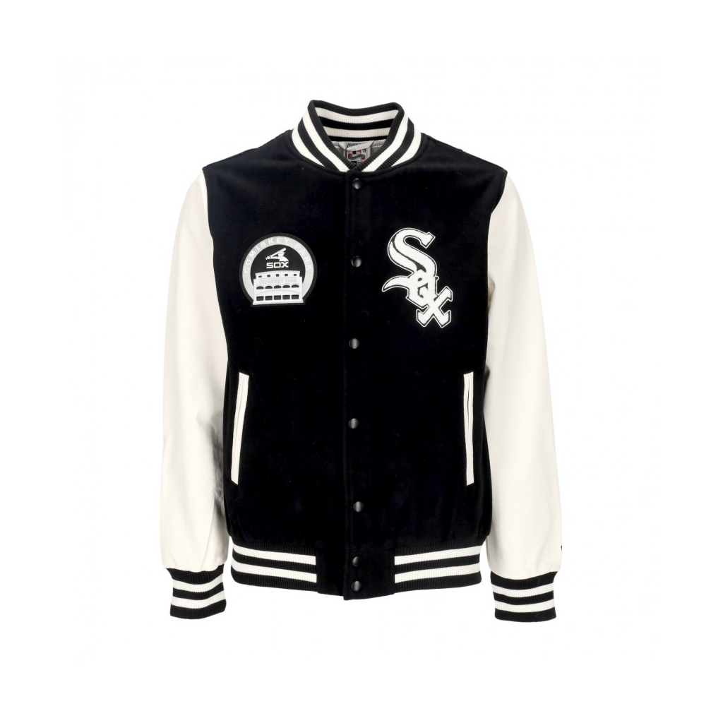 giubbotto college uomo mlb heritage varsity jacket chiwhi BLACK/OFF WHITE