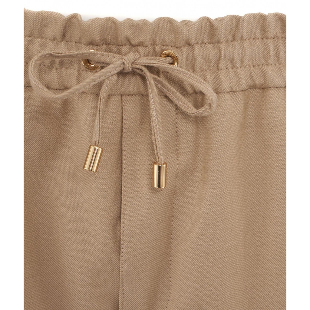 Pantaloni con lana vergine beige