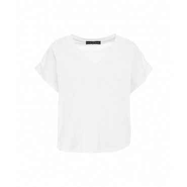 T-shirt con scollatura a V bianco