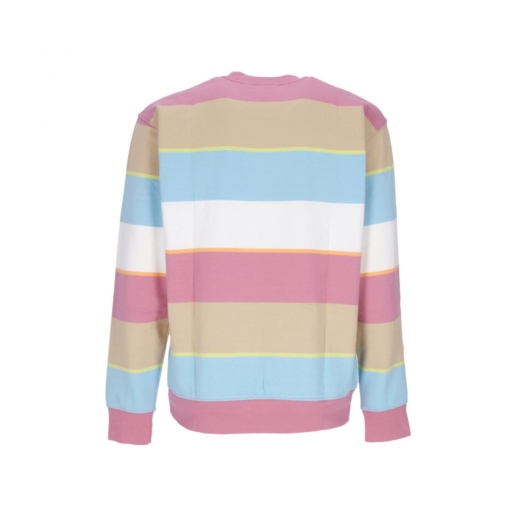 felpa girocollo uomo resol stripe crew fleece VINTAGE PINK MULTI