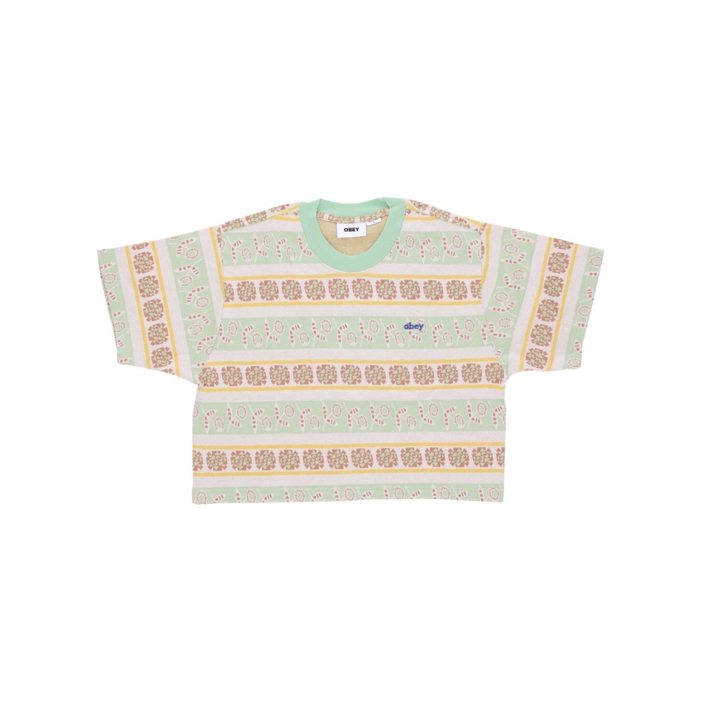 maglietta donna esther cropped tee GREEN FIG MULTI
