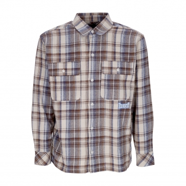 camicia manica lunga uomo banks flannel shirt CREAM