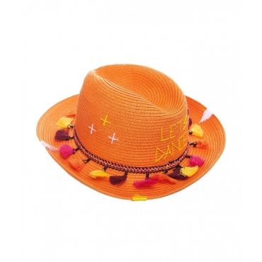 Cappello in paglia arancione