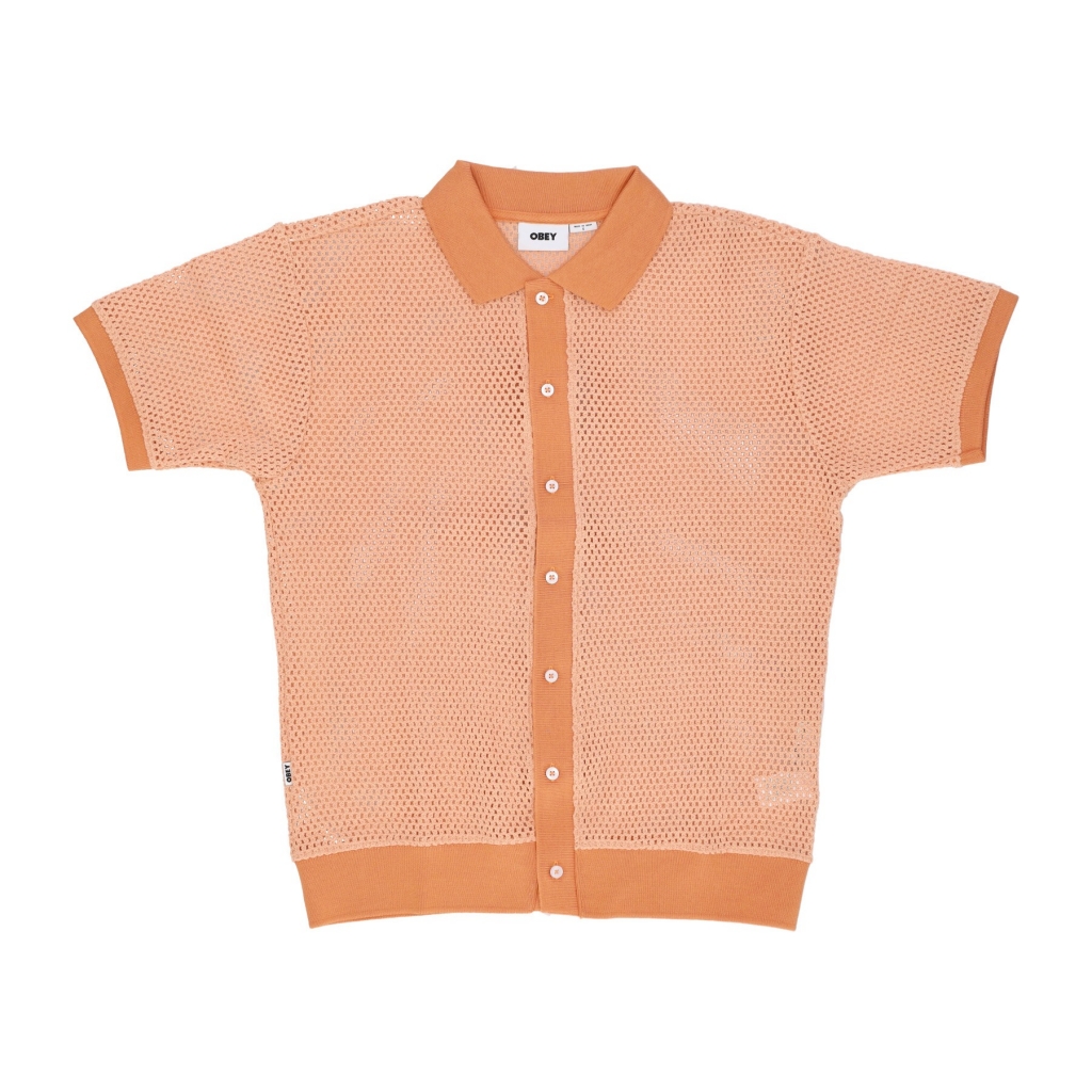 polo manica corta uomo grove button up polo PEACH SAND