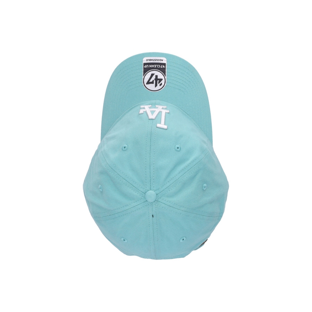 cappellino visiera curva uomo mlb clean up losdod TIFFANY BLUE/WHITE