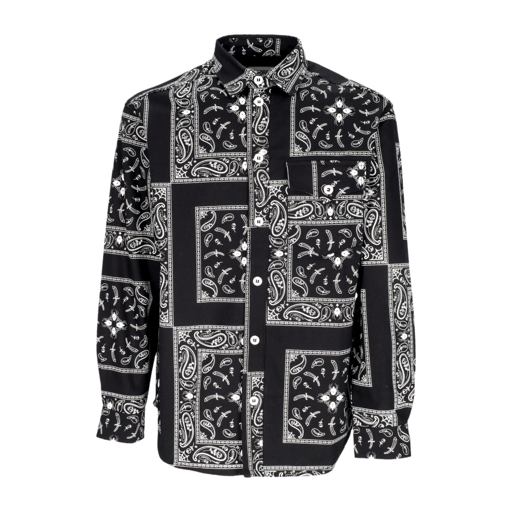 camicia manica lunga uomo bandana shirt BLACK